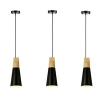 JLOWCO Set of 3 Single Pendant Lights Kitchen Island,farmhouse 3 Light Pendant Over Sink Lighting Fixtures Kitchen,Black Kitchen Pendant Light Over Sink Lighting Fixtures (LED Bulb Include)