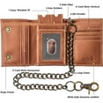 thumbnail image 4 of Casual Wallet for Men RFID Blocking Wallet Genuine Leather Wallet with Chain & Key Holder, 4 of 7