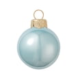 thumbnail image 3 of 2ct Pearl Sky Blue Glass Ball Christmas Ornaments 6" (150mmn), 3 of 4
