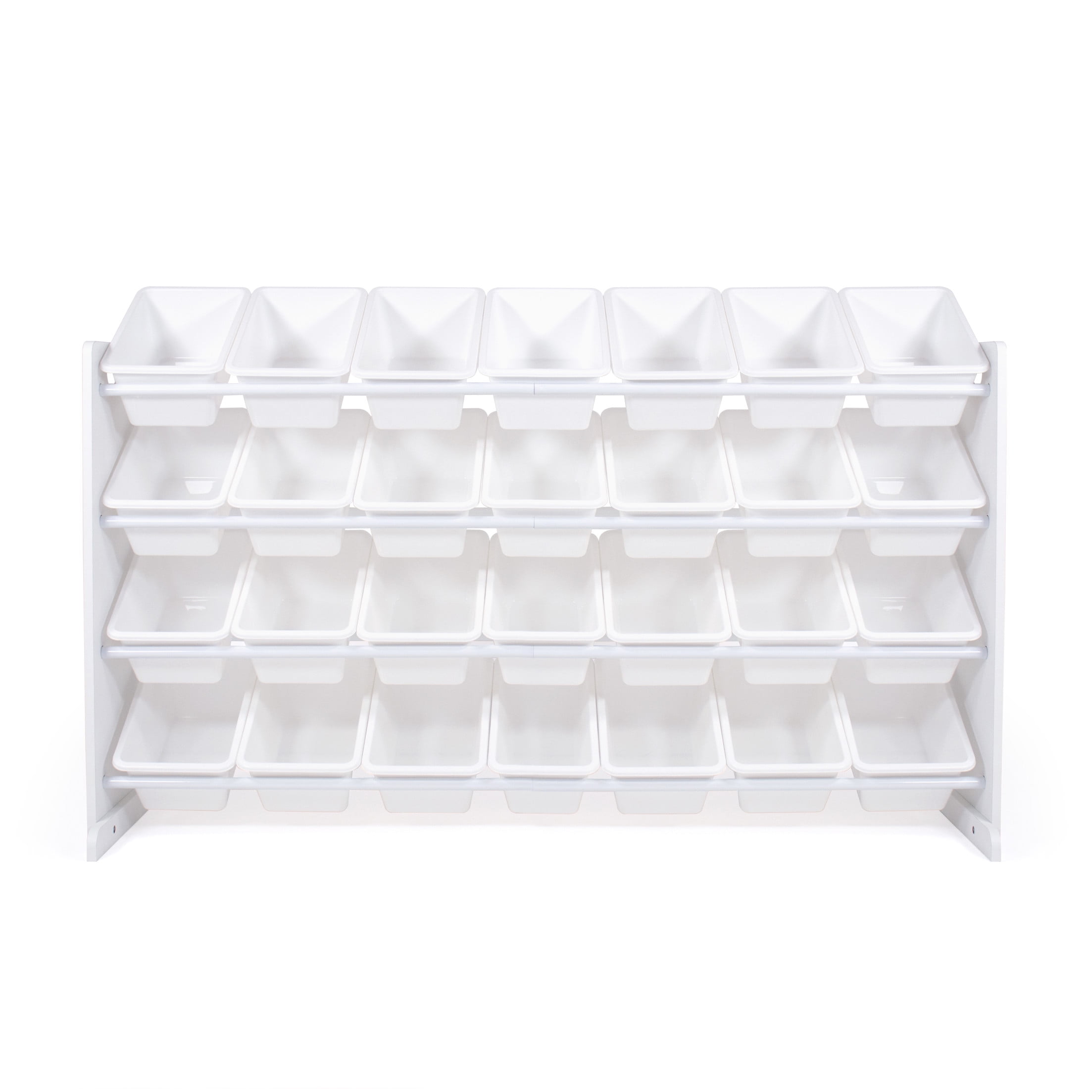 Humble Crew Cambridge Mega Kids Toy Storage Organizer with 28 Plastic Storage Bins, White