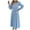 Blue Dress for Women, variant on Women's Long Sleeve Floor-Length Dress Belted Waist Detail A-Line Breathable Material For Formal Occasions And Evening Events Khaki L