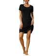 thumbnail image 1 of INSPIRE CHIC Camisón de Mujer de Manga Corta con Volantes, Vestido de Noche, Ropa de Casa, Camisones XS Negro, 1 of 6