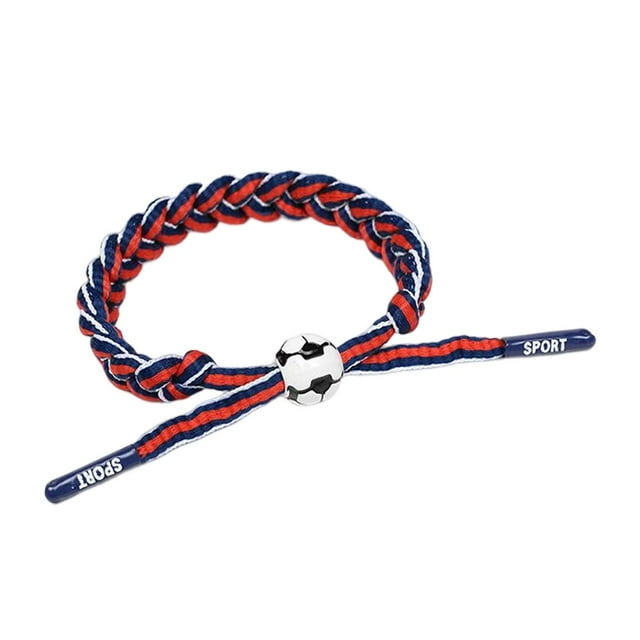 de cuerda Brazaletes de fútbol Hombres Mujeres s de fútbol rojo Hugo Pulsera trenzada