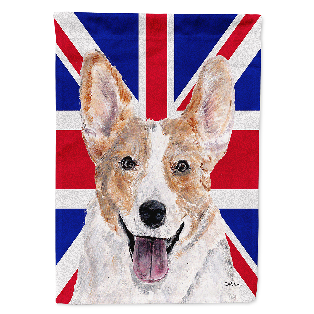 Cardigan Corgi with English Union Jack British Flag Garden Flag ...