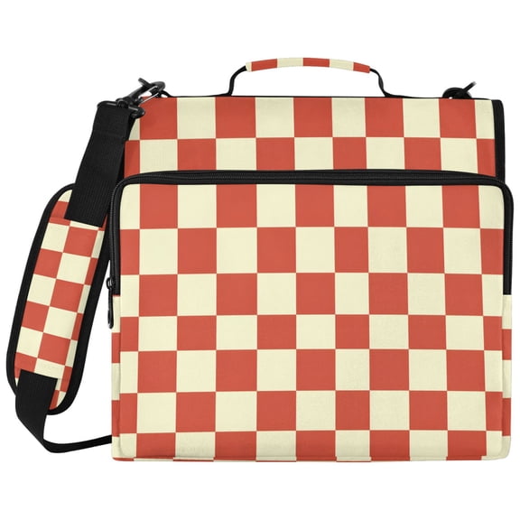 ALAZA Zipper Binder Checkered Grid-t6 Pattern 2 inch 3 Ring 500 Sheet Capacity Trapper Keeper File Folder Organizer Bag