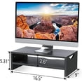 thumbnail image 3 of Monitor Stand, 2-Tier Laptop Computer Monitor Stand Riser for PC, iMac, Desktop Wooden Screen Stand with Storage Organizer for Home Office, 3 of 6