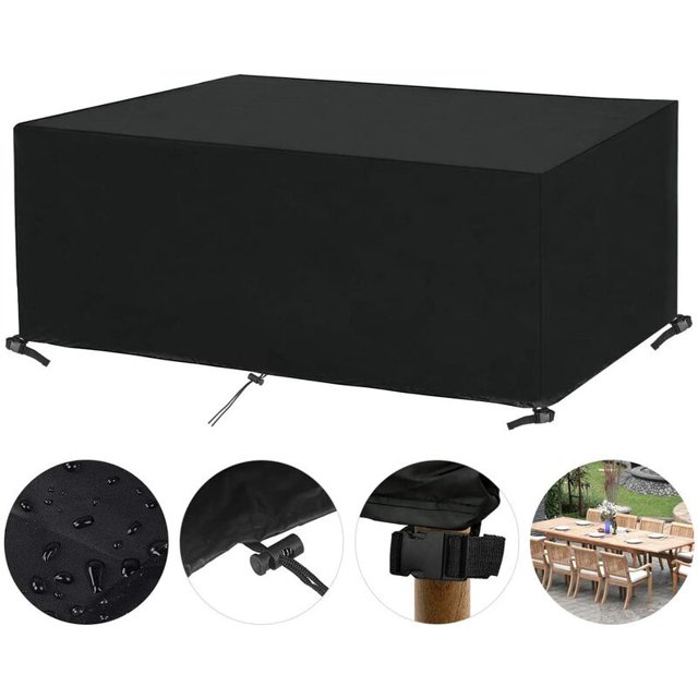 Aleko - Funda impermeable para sala de estar al aire libre, funda de edredón impermeable de tela Oxford, funda para muebles de jardín, funda para mesa (242 x 162 x 100 cm) ACTIVE Biensenido a ACTIVE