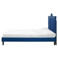 thumbnail image 5 of Platform Bed Frame, Nailhead, Queen Size, Blue Navy, Velvet, Modern Contemporary, Bedroom Master Guest Suite Room, 5 of 10