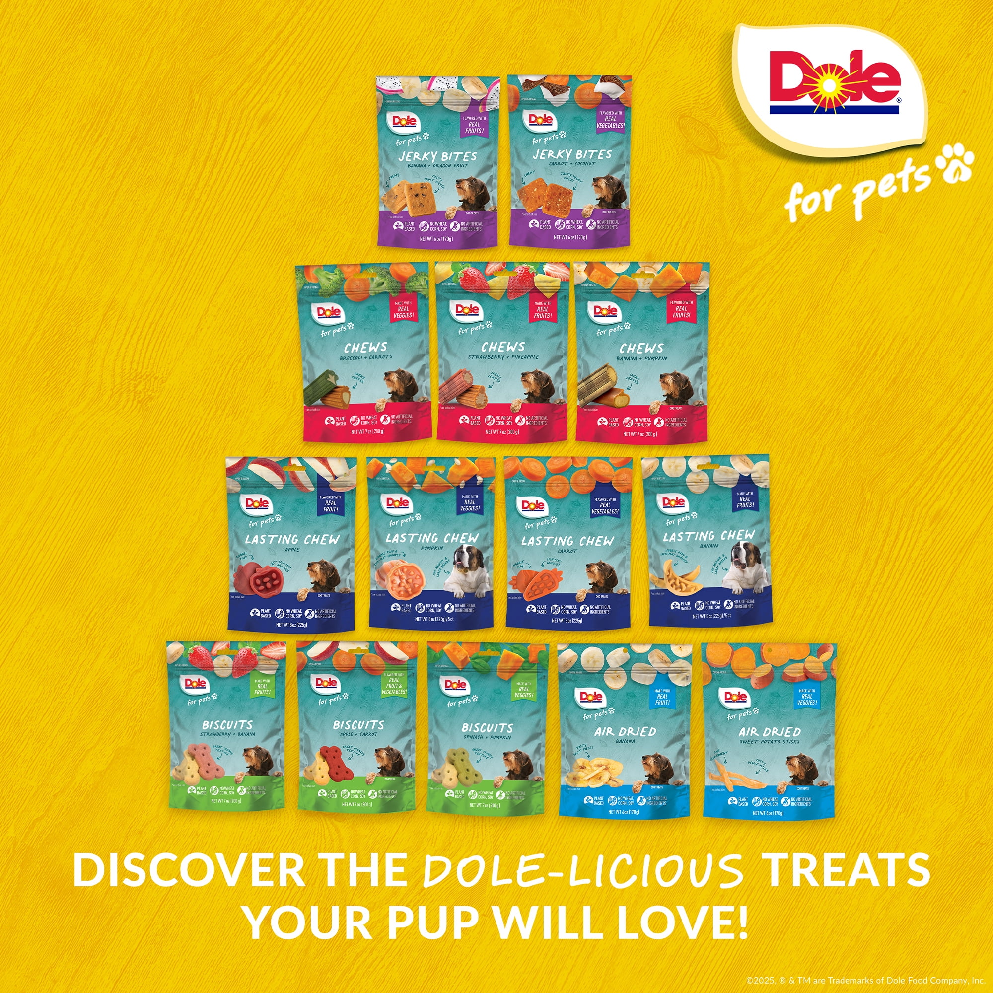 Dole Lasting Chew, Carrot Flavor Dog Treats, Flavored with Real Veggies, No Wheat, Corn, Soy or Artificial Ingredients, Small Breed, 8oz, 10ct