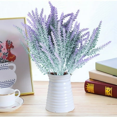 En Oferta Jaskfly Flocked Artificial Plants - Faux Flower Bouquets With Lifelike Silk Fabric For Home Decor &Amp; Wedding Embellishments (Purple)