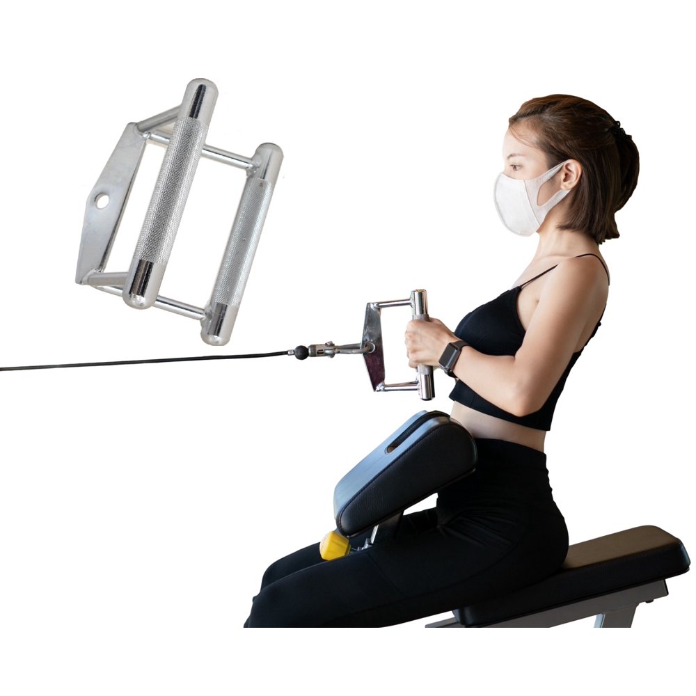 Seated Row Double D Handle Cable Attachment Double D Row Handle Cable Attachment 7.5 Inch Non