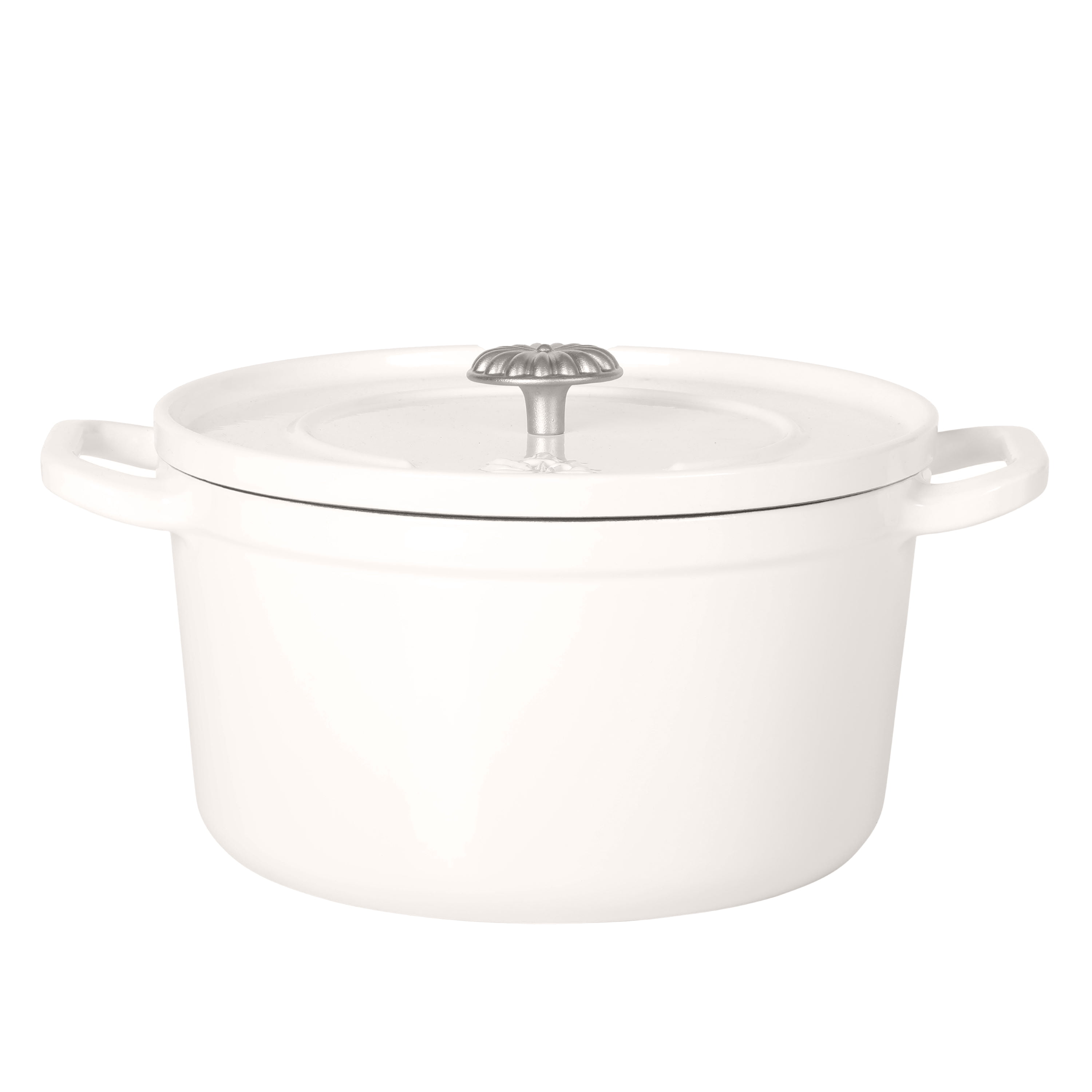 The Pioneer Woman 5 qt Enameled Cast Iron Dutch Oven Pot with Side Handles and Self-Basting Lid, Linen