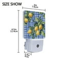 thumbnail image 4 of Yayeee LED Plug in Night Light for The Home with Auto Dusk to Dawn Light Sensors, 2 Pack, Green Lemon Plaid, 4 of 6