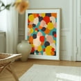 thumbnail image 6 of Happy Thoughts Rush In - India Digital Art Abstract Modern Art Pop Art Geometric Pattern Mid-Century Modern Oak Framed Wall Art Print 12 x 16 inches, 6 of 12
