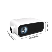 YG280 Mini LED Projector Portable Home Theater Multimedia Player with HDMI USB AV Interface Built-in Speaker 1080P Support Movie Gaming Presentation A