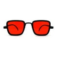 thumbnail image 1 of Mens Retro Rectangle Color Lens Hippie Plastic Sunglasses Black Red, 1 of 4
