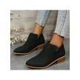 thumbnail image 5 of Wazshop Women Chelsea Boot Mid Top Short Bootie Slip On Ankle Boots Nonslip Round Toe Shoes Ladies Waterproof Breathable Black 6.5, 5 of 9
