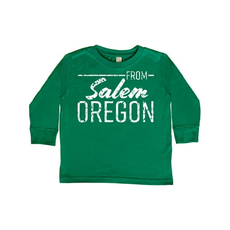 

Inktastic From Salem Oregon in White Distressed Text Gift Toddler Boy or Toddler Girl Long Sleeve T-Shirt