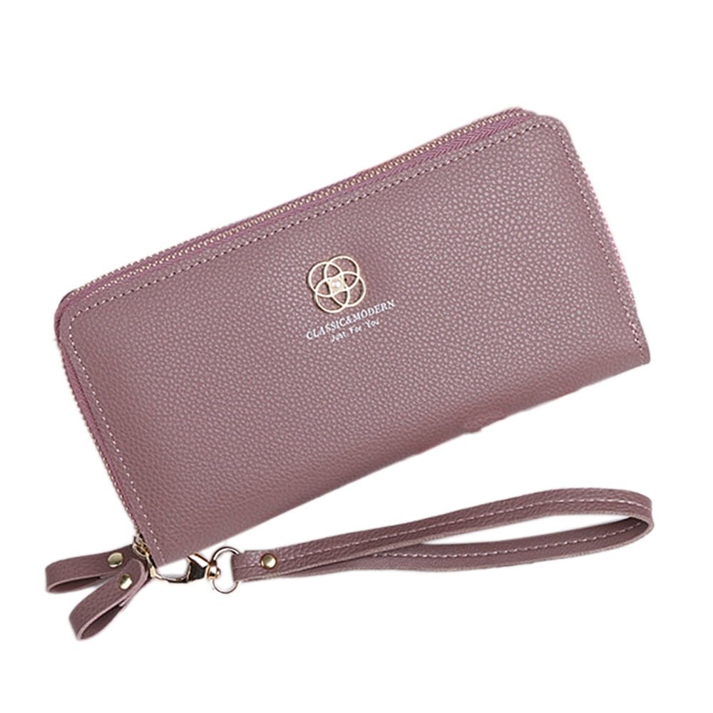 Womens Wallet RFID Blocking Leather Zip Around Wallet Large Capacity