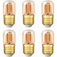 thumbnail image 1 of Minibombilla LED tubular, bombilla de filamento LED Edison T28 de 1 W, casquillo de rosca E27, bombilla blanca supercálida de 2200 K para decoración, 80 lm, no regulable (vidrio ámbar), 220 V, paquete, 1 of 5
