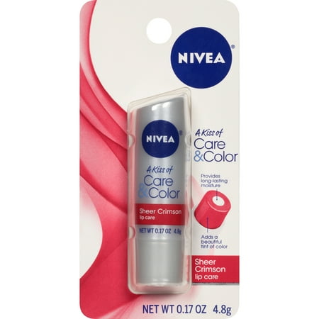 NIVEA Soins &amp; Sheer couleur Crimson Lip Care 0.17 oz cardée Paquet