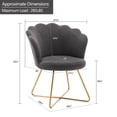 thumbnail image 3 of Duhome Velvet Accent Chair for Living Room Bedroom Makeup Vanity Chair with Gold Metal Legs Gray, 3 of 7