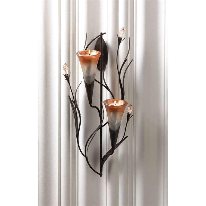 Asher Amada Wall Sconce Candle Holder Dawn Lily Set of 2