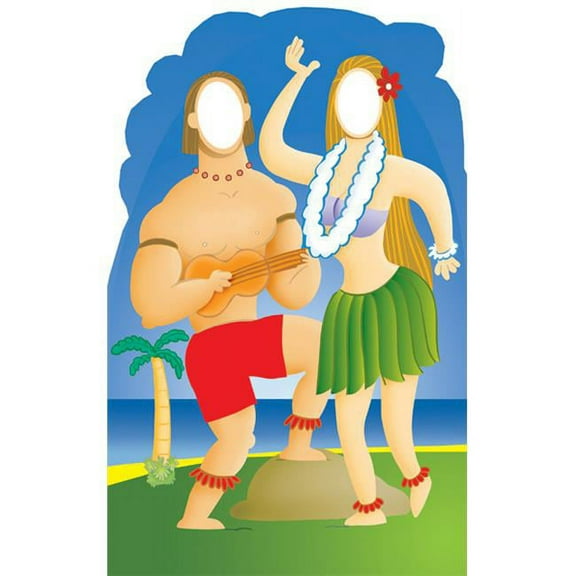 Hawaiian Couple Stand-In Life-Size Cardboard Stand-Up