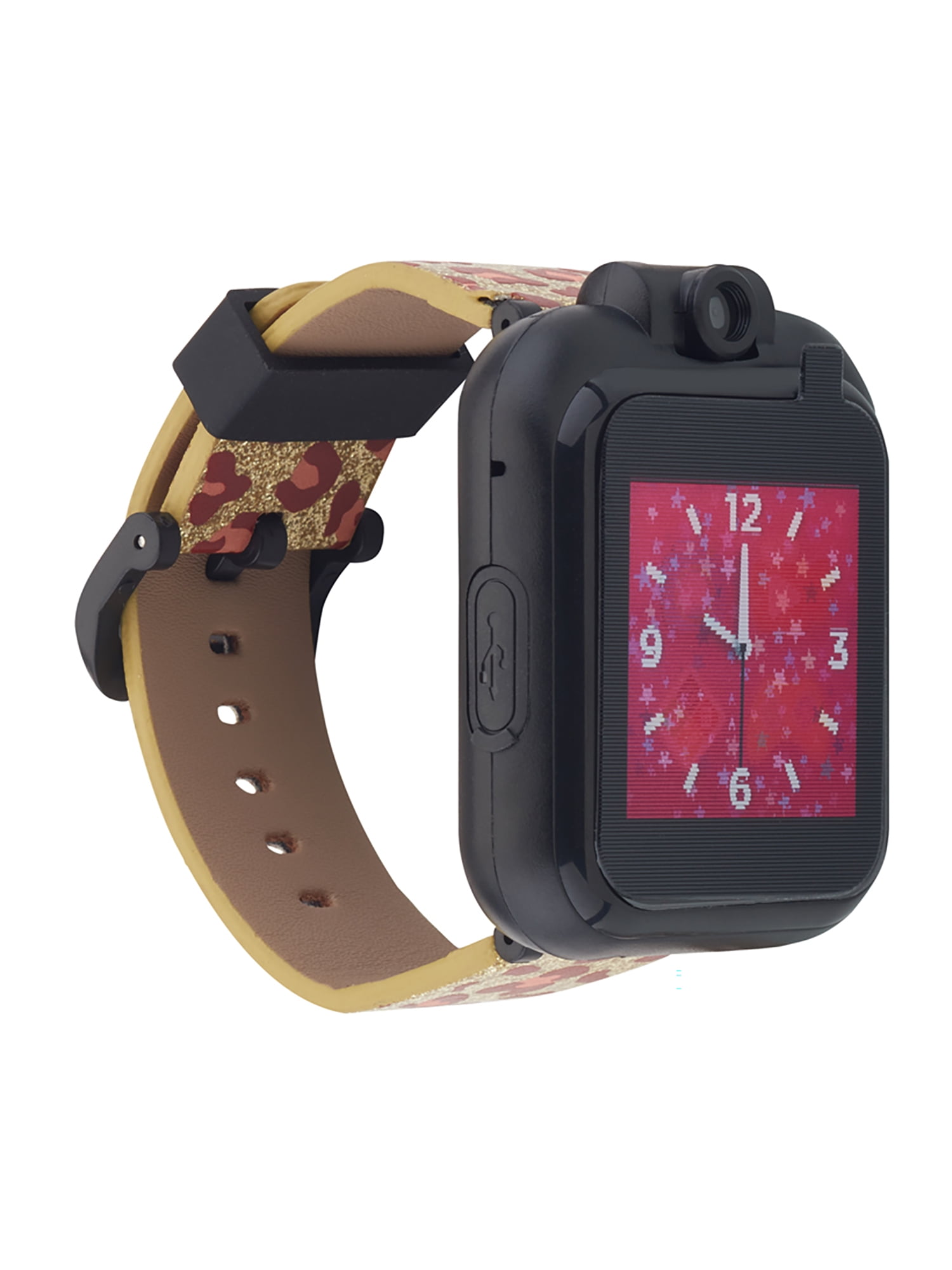 PlayZoom 2 Kids Girls Leopard Print Smartwatch & Earbuds Set