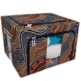 thumbnail image 1 of EREHome aboriginal style of dot painting depicting river Storage Bag Clear Window Storage Bins Boxes Large Capacity Foldable Stackable Organizer With Steel Metal Frame For Clothes,Closets, Bedrooms, 1 of 3