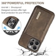 thumbnail image 6 of 2 in 1 Wallet Case for iPhone 16 Plus for Women Men, Detachable Cards Holder Magnetic Back Cover Stand Feature Shockproof Premium PU Leather Phone Cover for iPhone 16 Plus, Coffee, 6 of 11