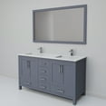 thumbnail image 5 of Jacques 60 in W Dark Grey Double Bath Vanity, White Quartz Top, Faucet Set, & 58 in Mirror, 5 of 9