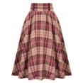 thumbnail image 2 of yueewhu Plaid Skirt for Womens High Waist Aline Pleated Midi Skirts (Rose Gold, XXL), 2 of 8