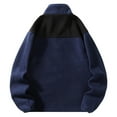 thumbnail image 5 of Momasggi Full Zip Fleece Sweatshirt for Men Trendy Colorblock Jackets Big and Tall Stand Collar Long Sleeve Sweatshirts Fall Winter Warm Coats with Zipper Pockets Navy 3XL, 5 of 9