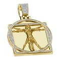 thumbnail image 3 of Real Genuine Diamond 0.85 Cwt. Vitruvian Man Leonardo da Vinci Charm Pendant 2'', 3 of 4