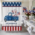 thumbnail image 4 of Blue Truck Shower Curtain, 36" x 72", Happy Independence Day U.S. Flag Gnome Star Waterproof Bathroom Curtain Washable Shower Curtain Set with 12 Hooks, 4 of 9