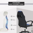thumbnail image 3 of XF XINFENG Gaming Chair Ergonomic Office Chair, PU Leather Computer Chair with Lumbar Massage, Height Adjustable 360° Swivel Racing Chair for Adult, Blue, 3 of 8