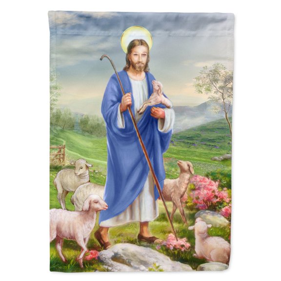 Carolines Treasures APH9640GF Jesus the Shepherd and his flock of sheep Flag Garden Size Small multicolor
