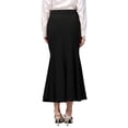thumbnail image 3 of INSPIRE CHIC Women's Fishtail Long Skirt High Waist Work Office Maxi Mermaid Skirts S Black, 3 of 5