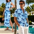 thumbnail image 4 of Yuyamidu Matching Hawaiian Outfits for Couples Palm Tree Mens Hawaiian Shirt Women's Summer Dress Mens Short Sleeve Button Down Shirts Matching Luau Outfits for Couple Men's 2XL, 4 of 7
