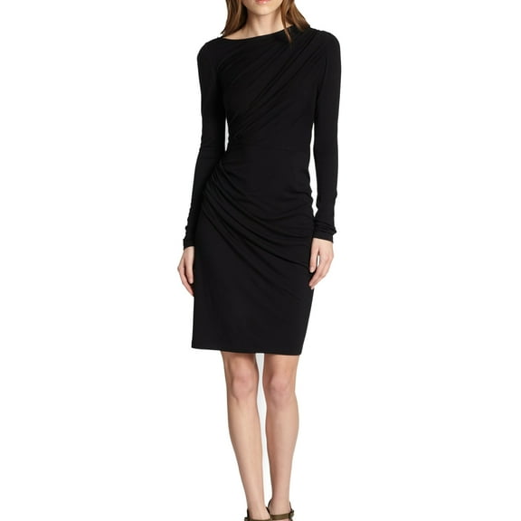 Rebecca Minkoff Women's Liman Ruched Jersey Dress Sz L Black
