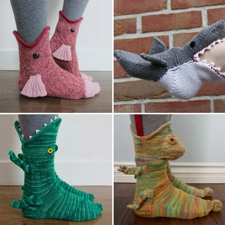 

Knit Crocodile Socks Knitted Shark Socks Cute Unisex Novelty Winter Warm Floor Sock Christmas Gift