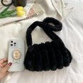 thumbnail image 2 of Bolsa de mano Likrtyny con patrón de corazón de felpa suave y cálido negro, 2 of 9