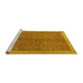 thumbnail image 2 of Ahgly Company Machine Washable Indoor Round Abstract Yellow Contemporary Area Rugs, 4' Round, 2 of 4