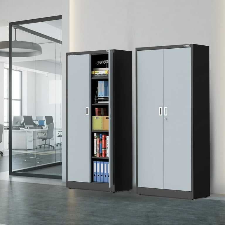 WORKPRO Metal Garage Storage Cabinet with Locking Doors and Adjustable Shelves 71 inches Tall Storage Cabinet for Tools Office Home Shops