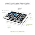 thumbnail image 2 of Combo Parrilla de Gas 5 Quemadores Y Campana Extractora de Pared 80 cm. AVERA  AI5CEA80/Gas Natural y Gas LP/Acero Inoxidable., 2 of 12