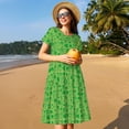 thumbnail image 4 of Easygdp St Patrick's Day para Vestido Transpirable de Mujer, Vestido Suelto de Manga Corta con Pliegues y Bolsillos para el Verano, 4 of 6