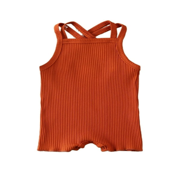 Ensemble d'Été pour Nouveau-Né Bébé Garçon Fille : Barboteuse Justaucorps Combinaison, Vêtements Orange 6-12 Mois