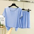 thumbnail image 1 of Conjunto de Pijama con volantes para mujer, de dos piezas ropa de dormir, ropa interior informal para el hogar, 2023, 1 of 4