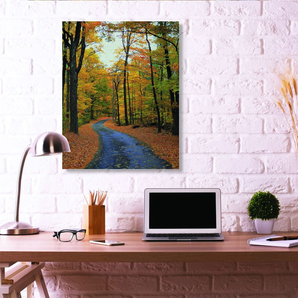 Stupell Industries Autumn Road Forest Landscape Photograph Canvas Wall Art by Joseph Elliott